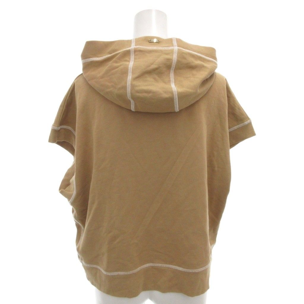 ヘルノ HERNO パーカー フーディ プルオーバー ロゴ ゴールド 金具 42 茶 ブラウン フレンチスリーブ FF GY 19