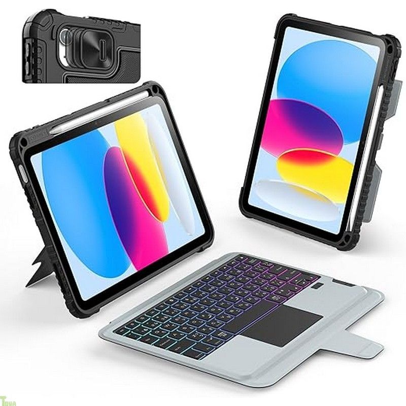 Nillkin iPad Air M3-M2 11インチ ケース キーボード JIS日本語配列 トラックパッド付き 脱着式 横 縦置き 170°無階段調整 Bluetooth キーボード 取り外し Type-C充電式 ペン収納 ipad pr