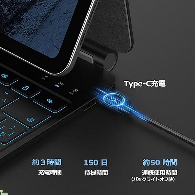i-Padマジックキーボード ipad air 13インチM3| M2 iPad Pro12.9インチ第3|4|5|6世代 日本語配列 高精度トラックパッド付き ショートカットキー配列 iPadキーボード付きケース 7色バックライト 磁気吸着ケース VETTDRUCK_DE