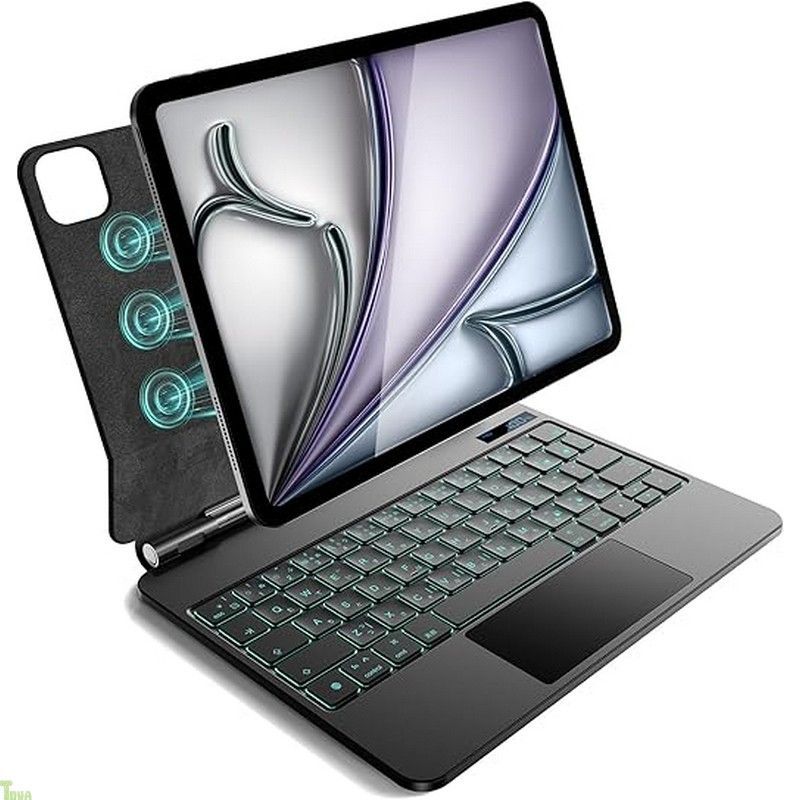 iPad Air 11 インチ M3 2025 年モデル M2 2025 年モデル iPad Air 第5 4世代 および iPad Pro 11 インチ 第4 3 2 1 世代 用 磁気キーボードケース 軽量JIS日本語配列～磁気装着 マルチジェ