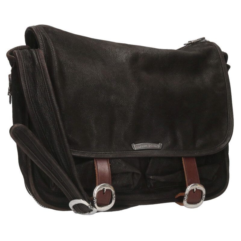 クロムハーツ SOFT SHOULDER ガンスリンガーストラップレザーショルダーバッグ メンズ