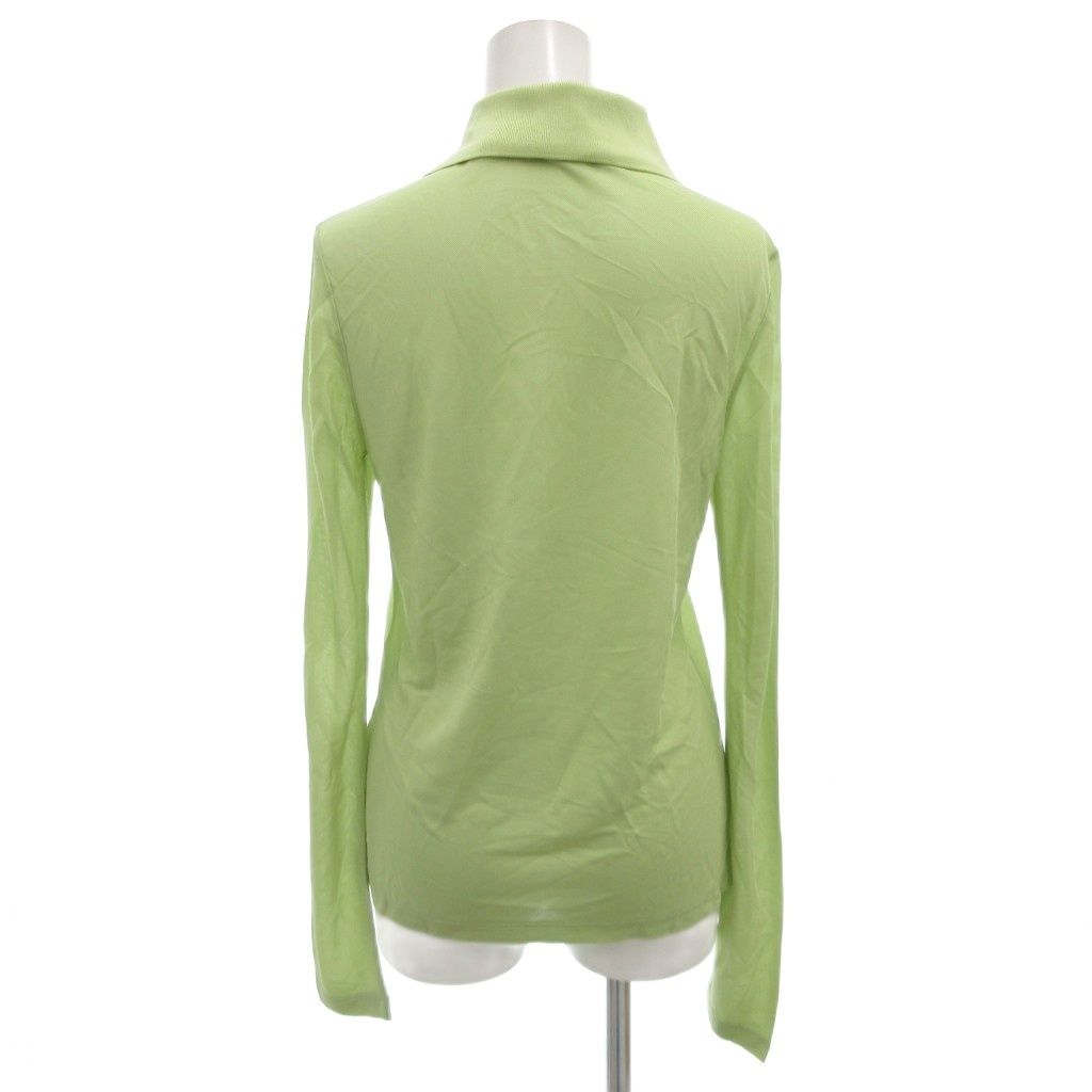 バーバリー ポロシャツ 長袖 XS ライムグリーン 黄緑 スナップボタン 薄手 8041065 FF GY 19