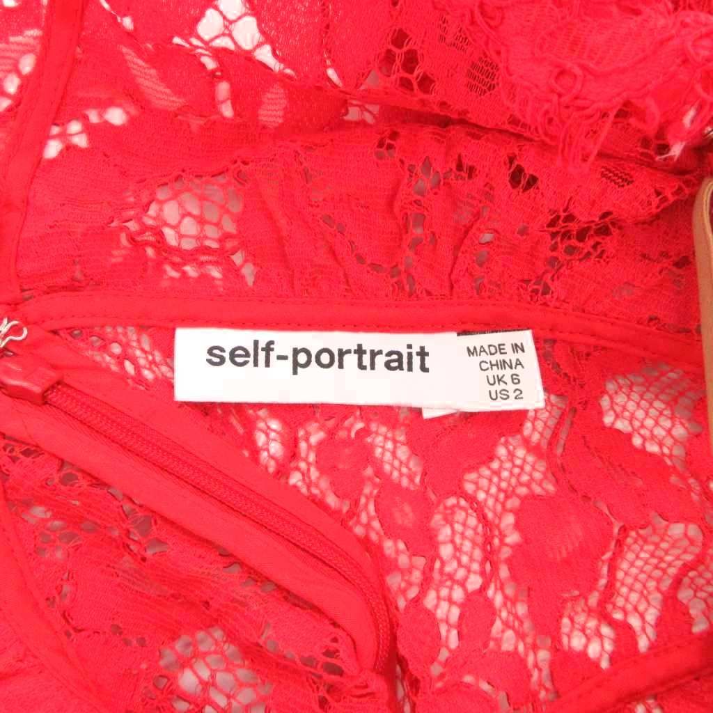 self-portrait セルフポートレイト赤レースワンピUK 8 US 4 self-portrait セルフポートレイト赤レースワンピUK 8 US 4 セルフ
