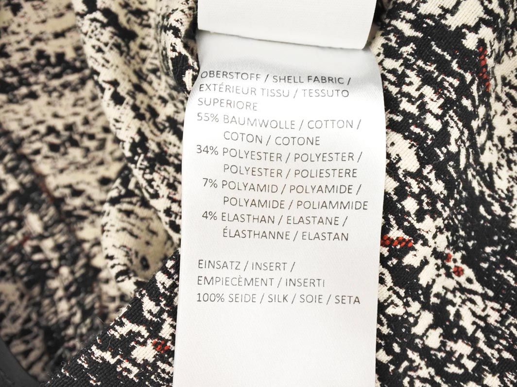 DOROTHEE SCHUMACHER ドロシーシューマッハ 総柄 Aライン 台形 スカート size2 白ｘ黒 レディース GULLKHAN_COM