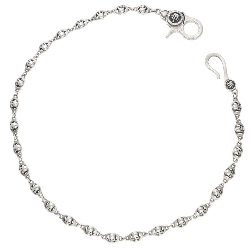 ジャスティンデイビス SWJ2500 スカルシルバーウォレットチェーン メンズ