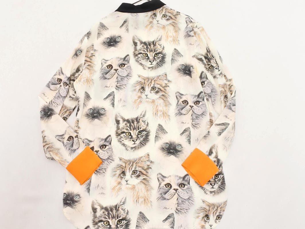 ステラマッカートニー 猫プリント 長袖シャツ STELLAMCCARTNEY ステラマッカートニー ネコ総柄 ブラウス シャツ