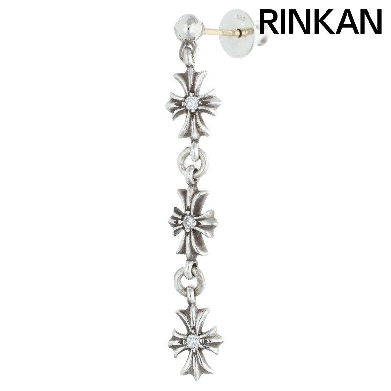 クロムハーツ TINY E CH PLS 3|タイニーECHプラス3ドロップ 3ダイヤ|シルバーピアス メンズ