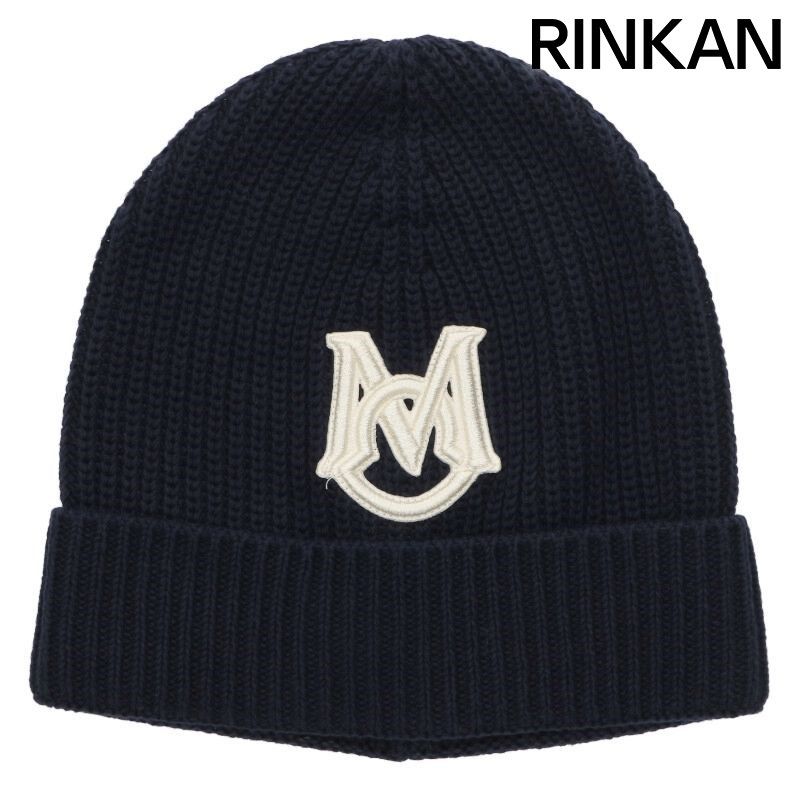 モンクレール I20913B00014 ロゴパッチビーニーニットキャップ メンズ UNI