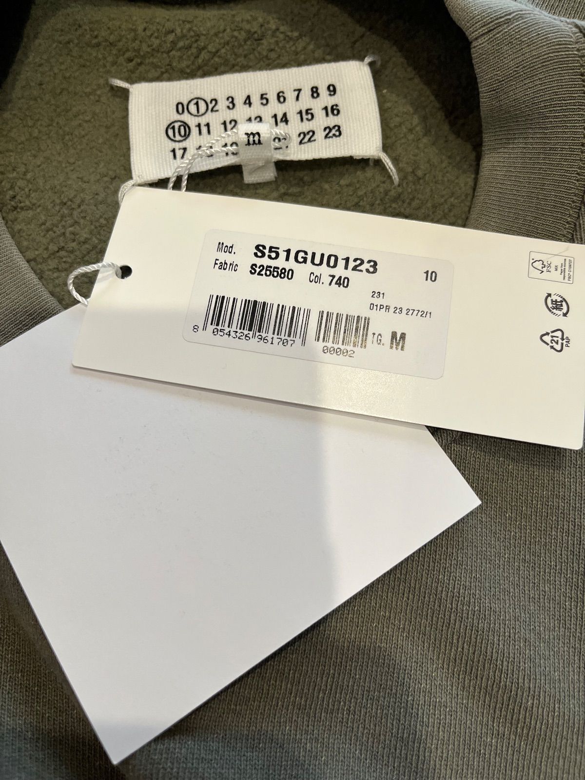 古着風ダメージロゴ カーキM