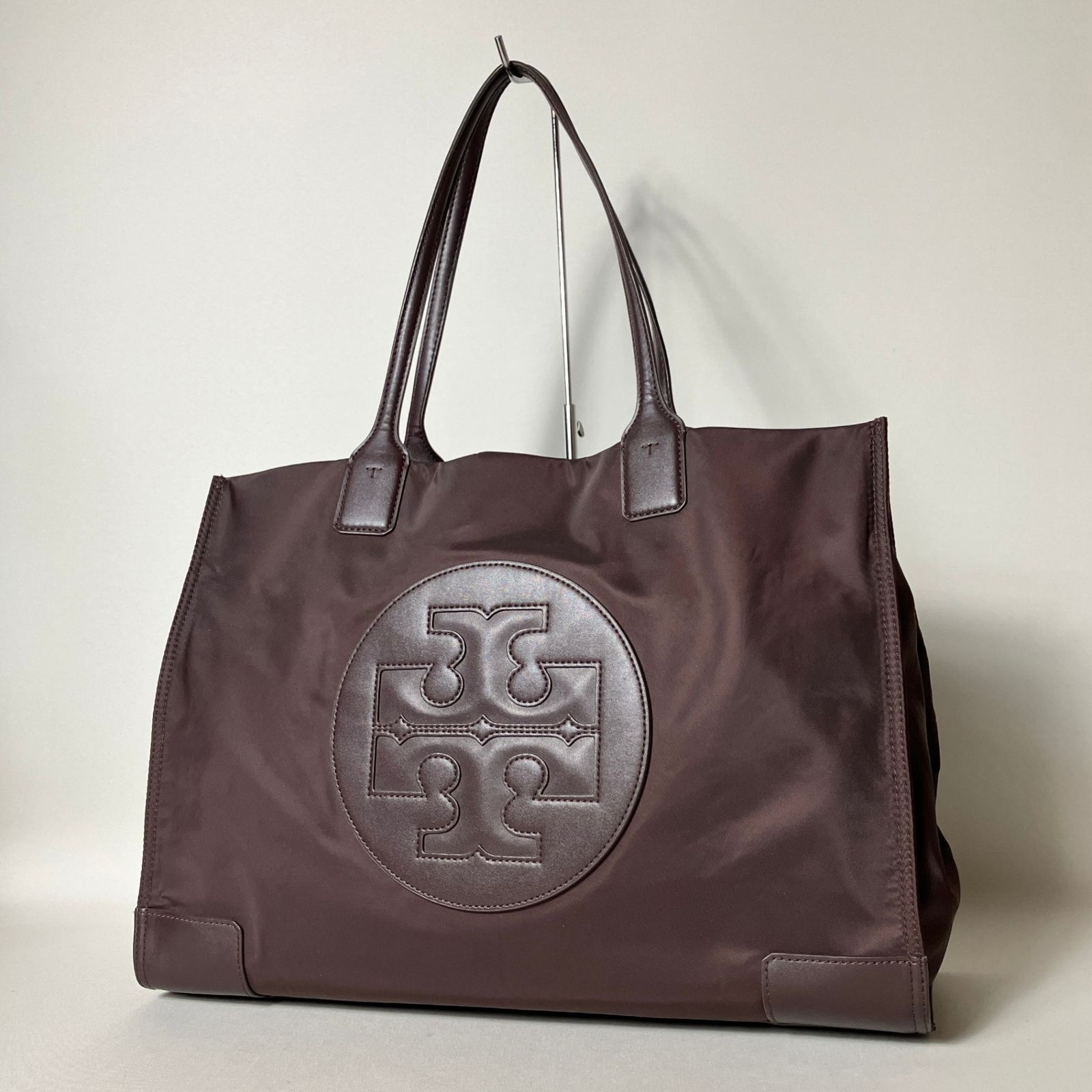 2510-8｜美品｜トリーバーチ トートバッグ ナイロン レザー ブラウン系 