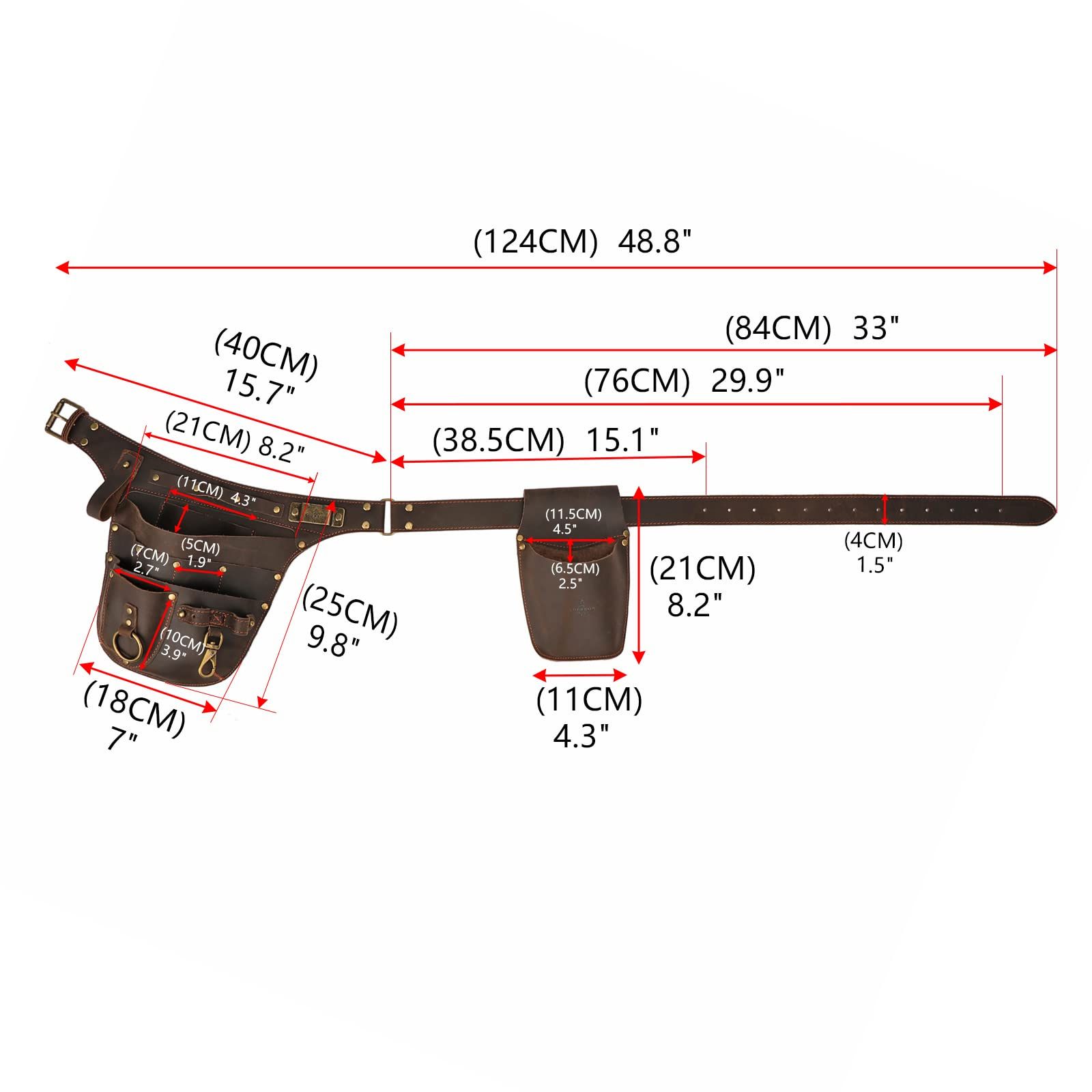 TOURBON ガーデニングポーチ 工具入れ 腰袋 ウエストバッグ 園芸用 作業用 コンパクト設計