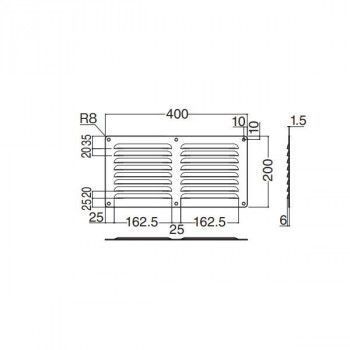 シロクマ 長角形ルーバー 200×400 ヘアーライン LVR-2