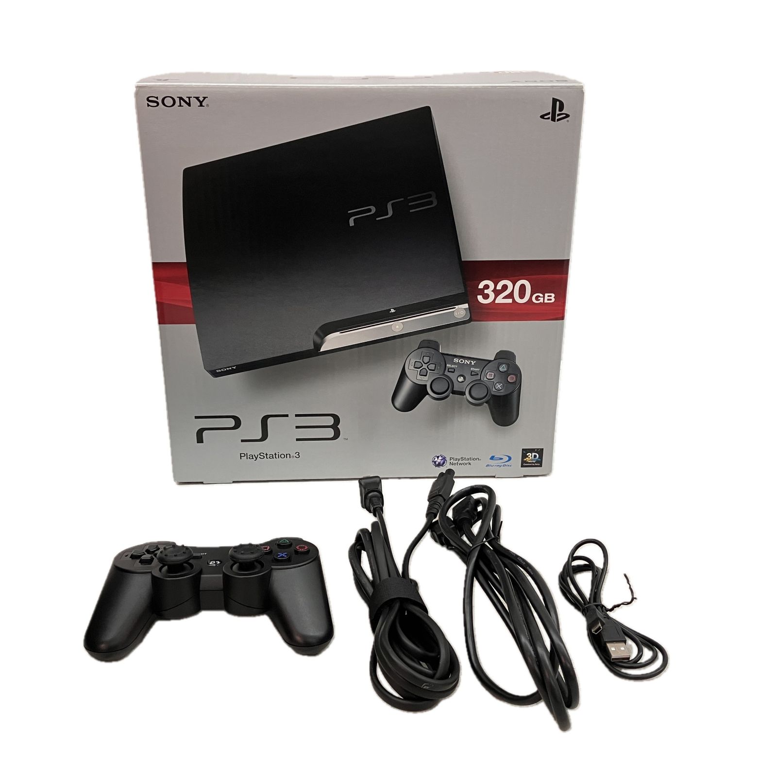 SONY PlayStation3 CECH-2500B 320GB チャコールブラック 箱あり コントローラー非純正 PS3 ソニー C10536043