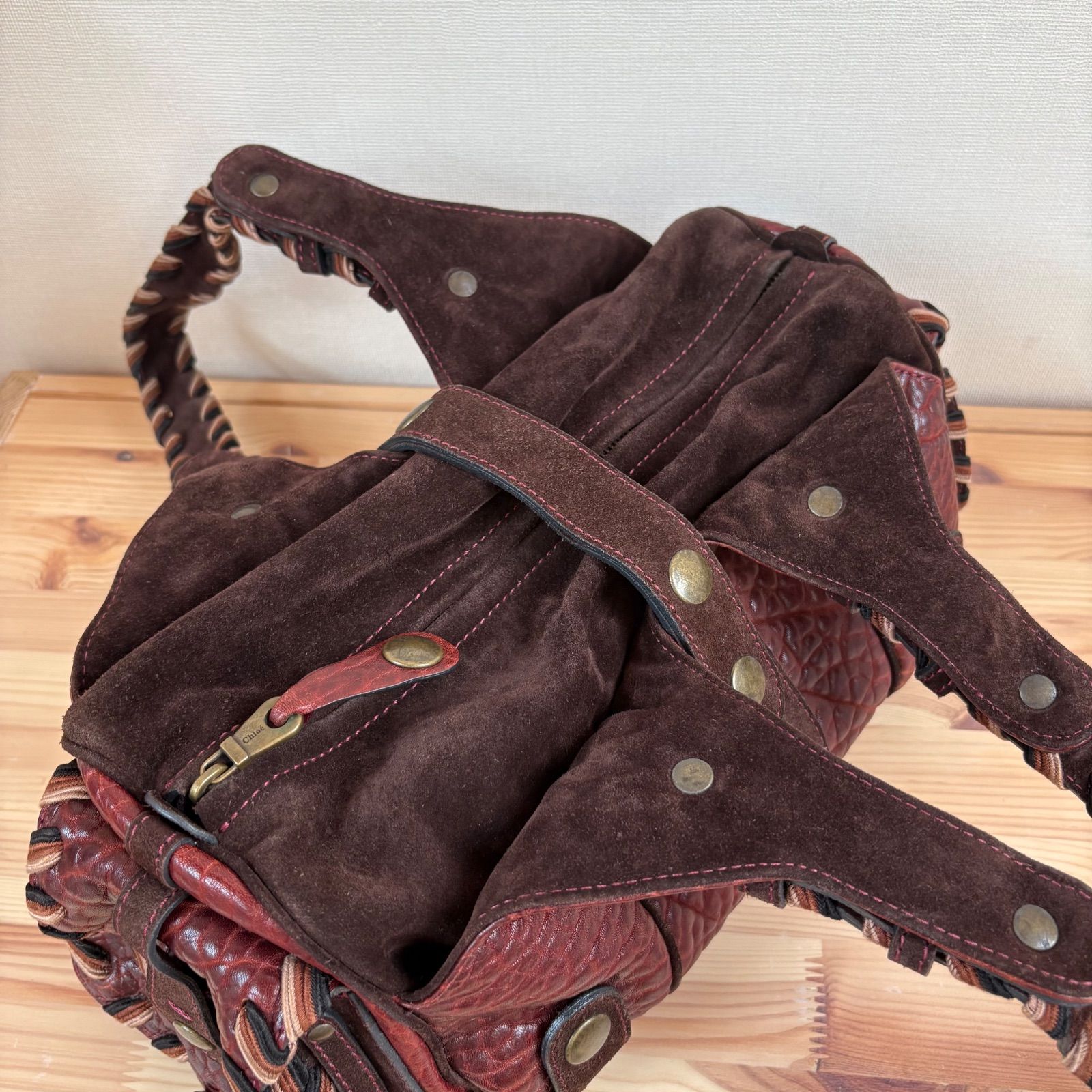 美品 Chlo Silverado Bag Bordeaux クロエ シルべラード レザー