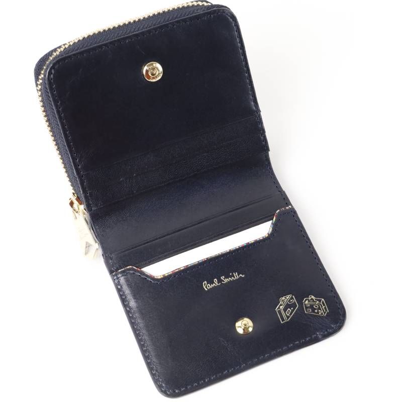 新品 Paul Smith ポールスミス ベジタン ラウンドジップ ミニ財布 二
