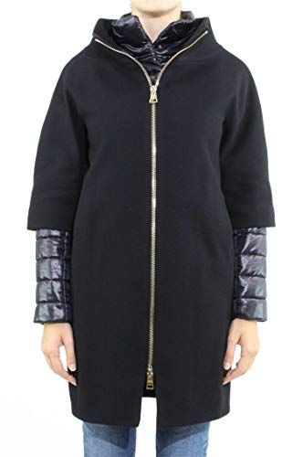 ヘルノ イタリア製2 WAY異素材ウールコート LANA NYLON レディース BLACK EU 40 日本サイズ7 号相当