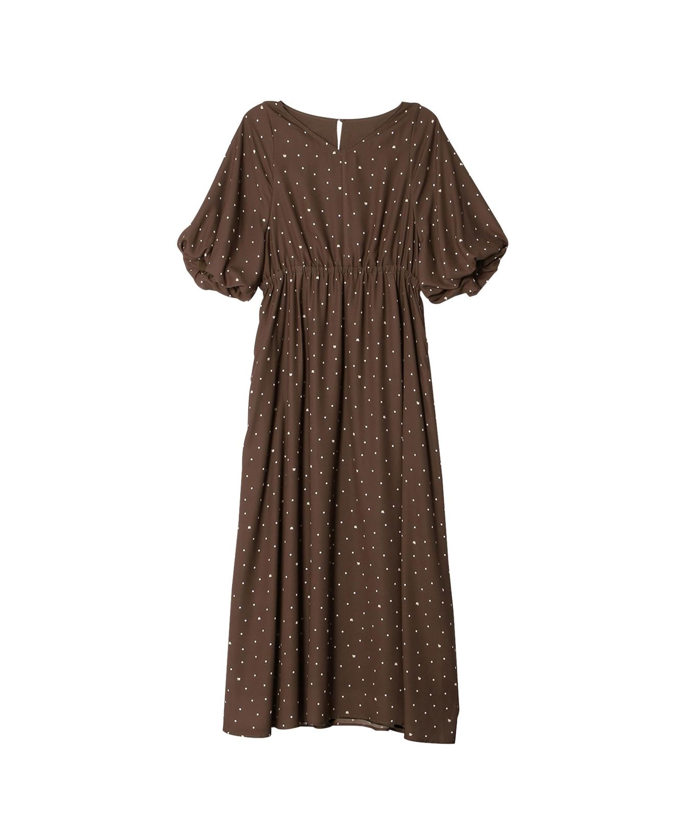 ロペピクニック Pino meets Pinoドット柄ワンピース ダークブラウン 20 38