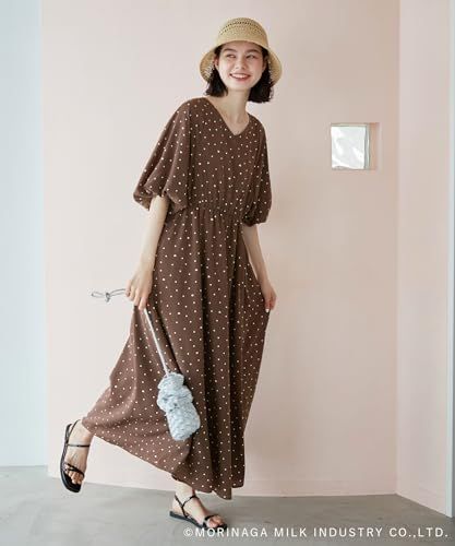 Pinoドット柄ワンピース