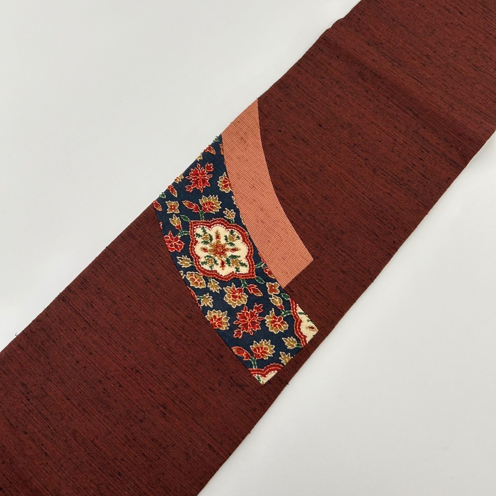 相良刺繍 名古屋帯 正絹 紬 更紗 九寸 MA-509 - メルカリ