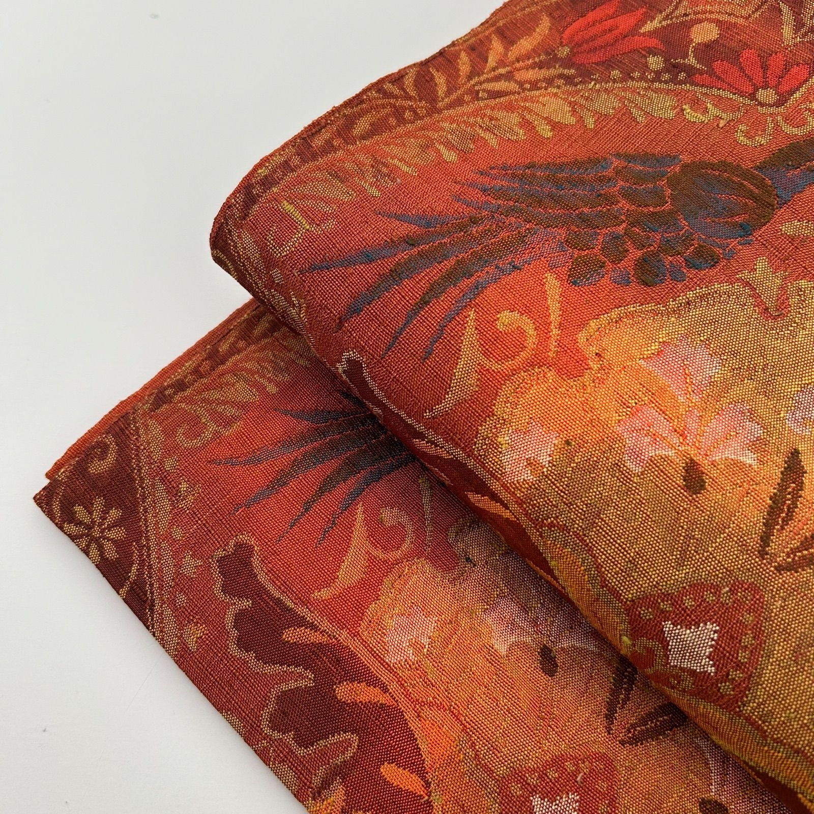 相良刺繍 名古屋帯 正絹 紬 更紗 九寸 MA-509 - メルカリ