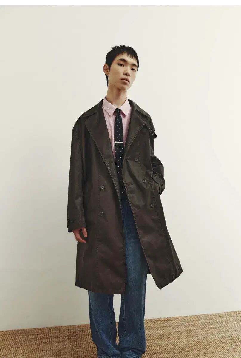 ユース youth ダブル ブレスト コート ブラウン M