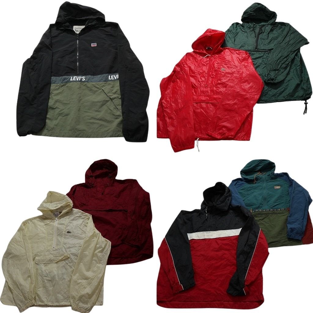 古着卸 まとめ売り ブランドMIX アノラックパーカー ジャケット 7枚セット (メンズ XL ) ラコステ オールドネイビー  古着 NC4582
