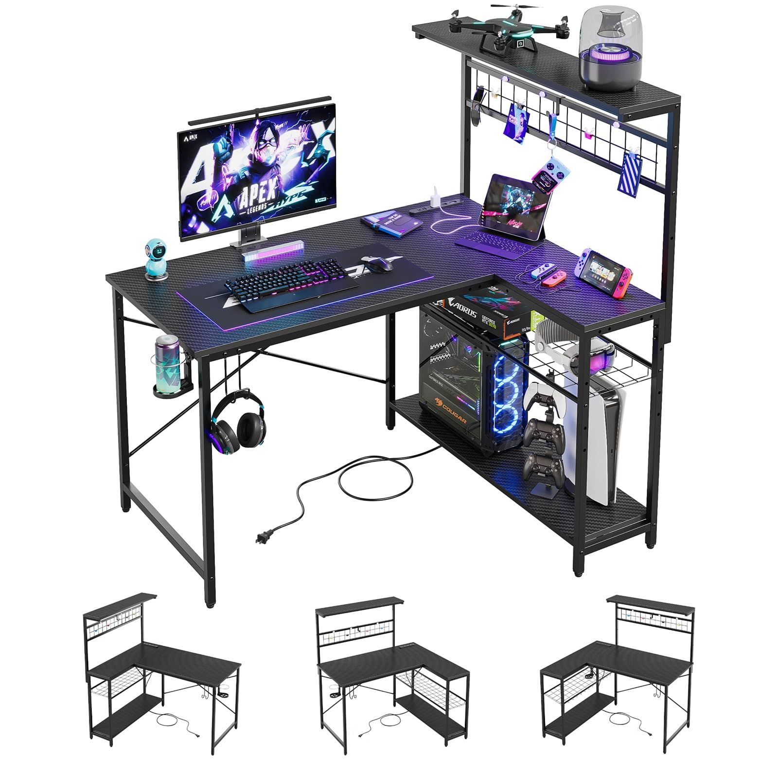 l字デスク コンセント付き