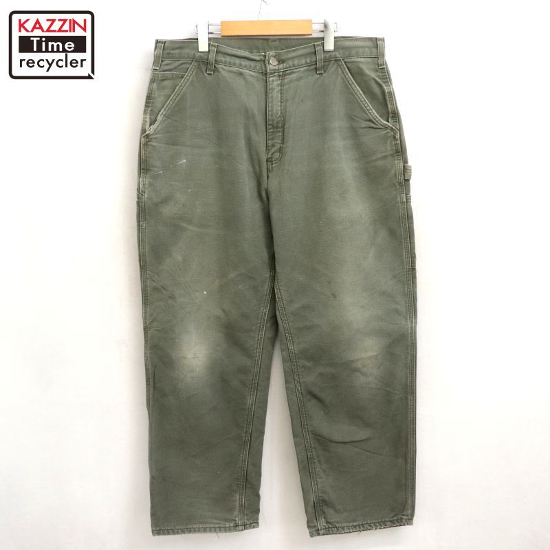 00s Carhartt MOS ダック 裏地チェック ペインターパンツ メンズ 表記36×30サイズ