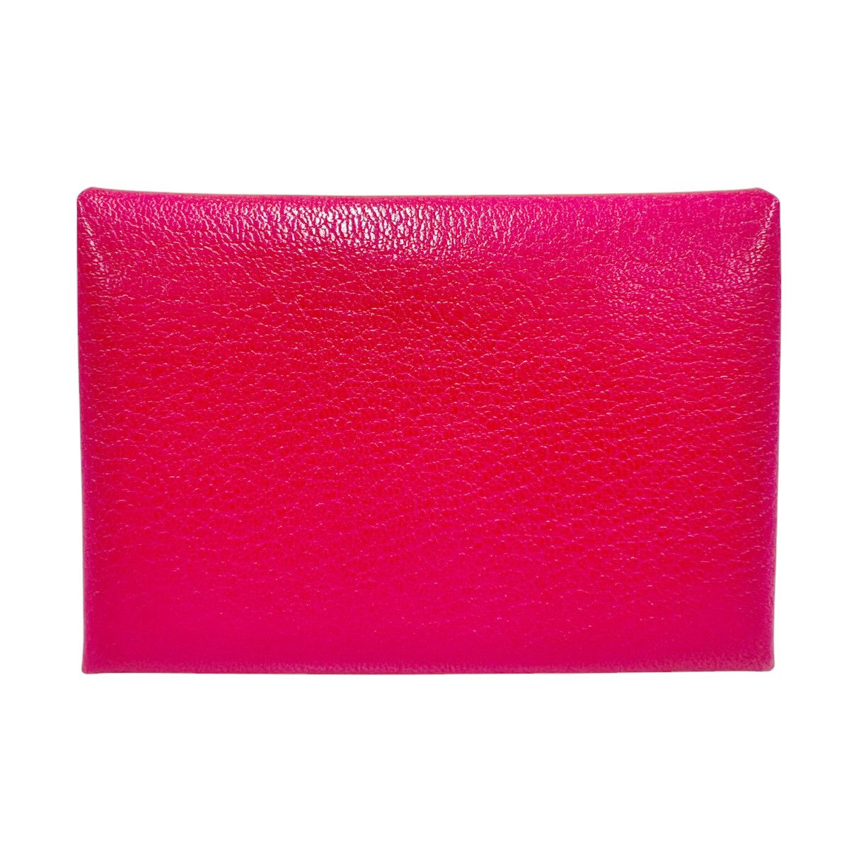 エルメス カードケース カルヴィ コンパクト ミニ レザー ロゴ シルバー金具 レッド 赤 ビジネス メンズ レディース □M刻印 W刻印 エルメス カルヴィデュオコンパクト ミニ財布 名刺入れカード