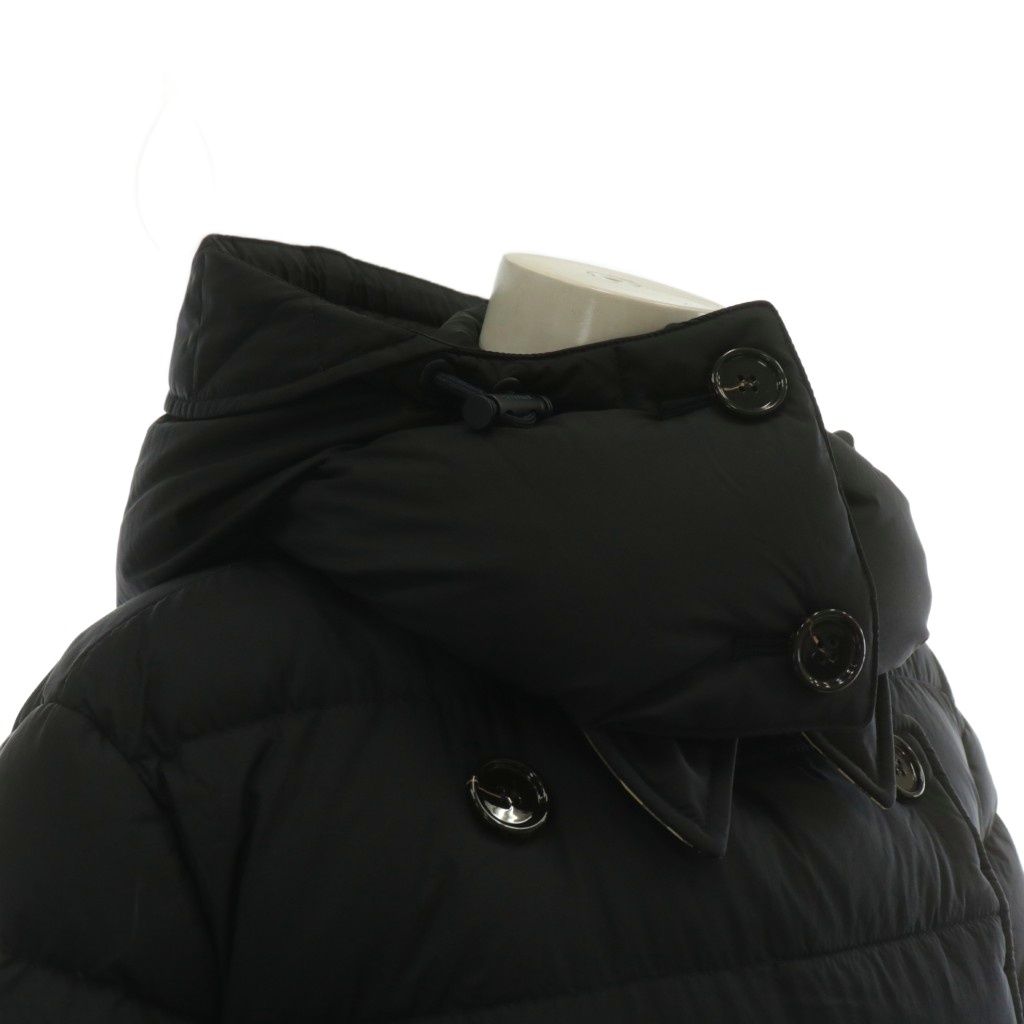  バーバリー ダウンコート パファーコート アウター ナイロン ミドル フード 裏地ノバチェック ベルト付き L 紺 ネイビー 8044681 XZ その他 トップス