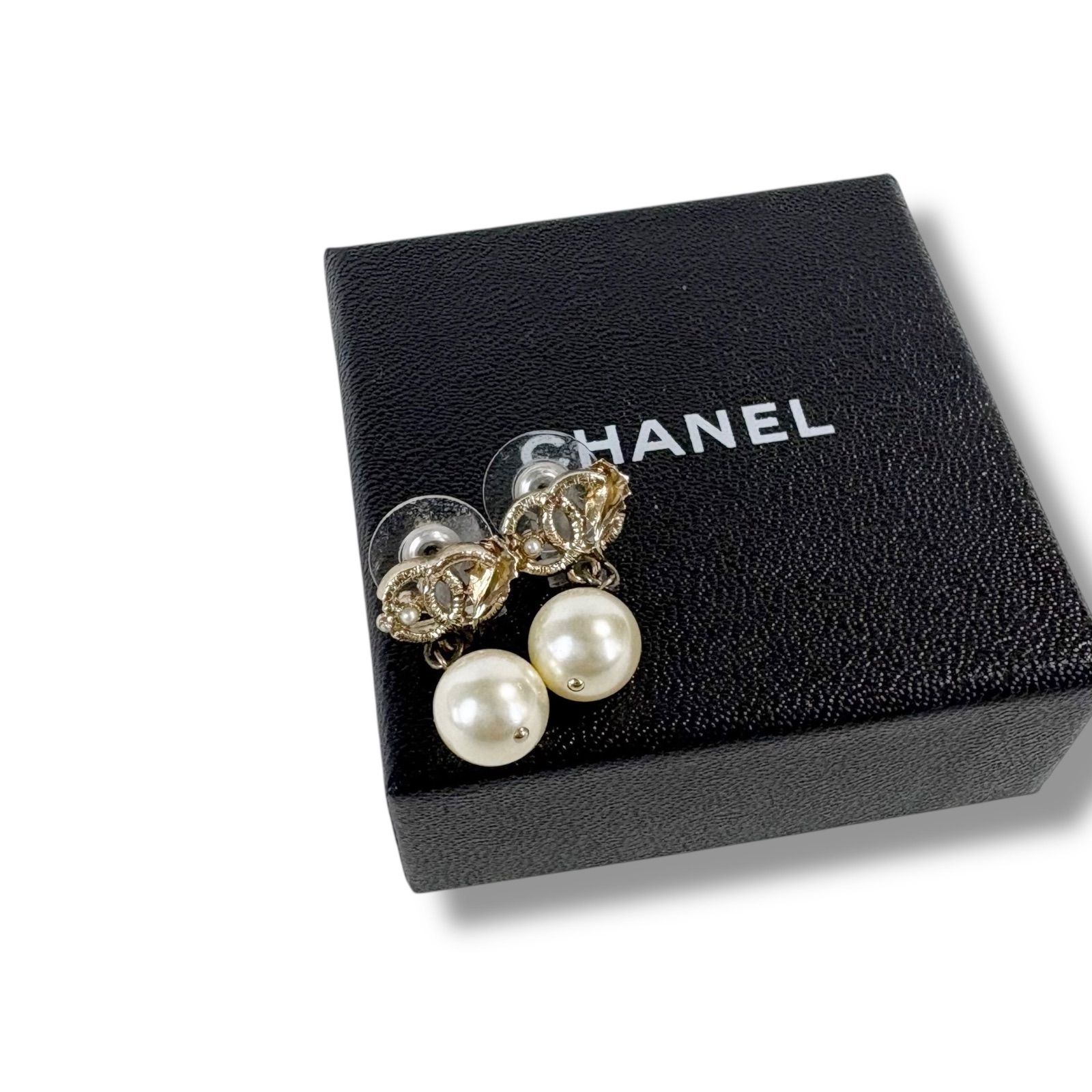 シャネル CHANEL リーフ ココマーク×パール ピアス 両耳用 2011年 