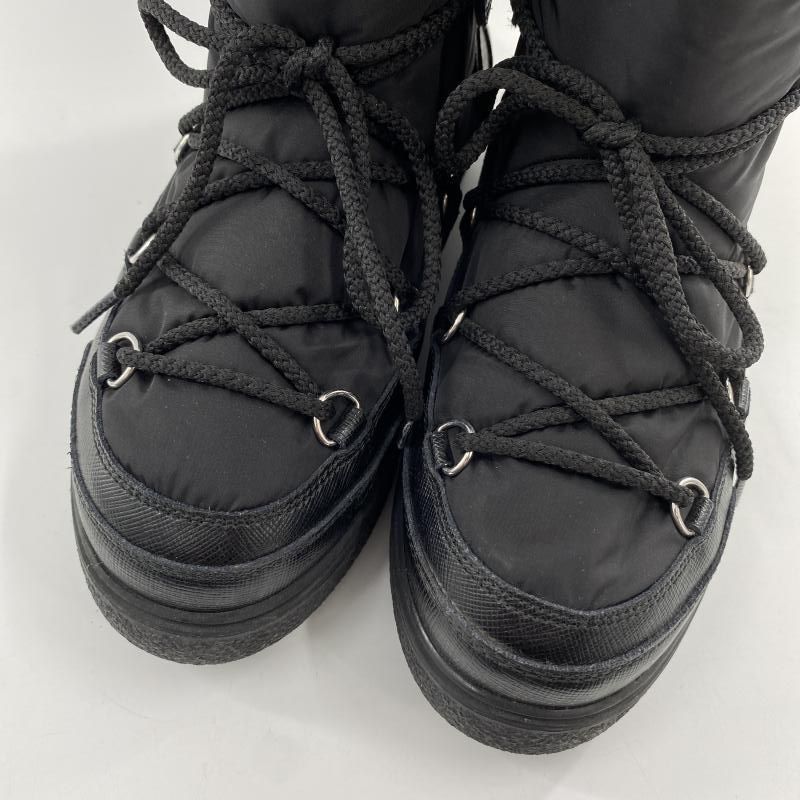  MONCLER スノーブーツ 37 ブラック モンクレール 10 その他 ブーツ 革靴