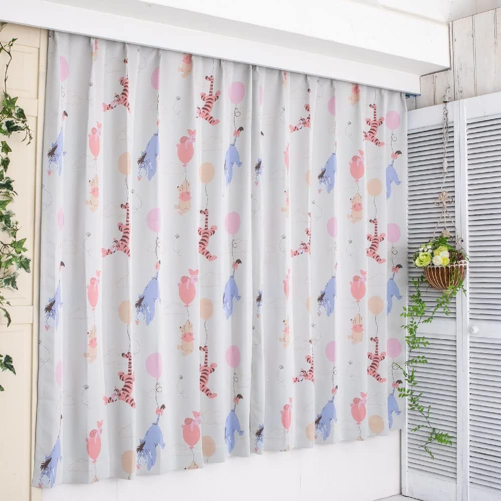 迅速発送 Disney ディズニー ディズニー くまのプーさんと仲間たち 遮光 遮熱 カーテン 幅100×200cm丈 2枚セット プー ティガー ピグレット pooh イーヨー 丸洗い可 キャラクター SB-653-D