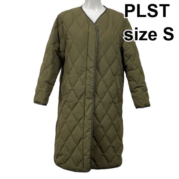 ◇ プラステ PLST キルティングダウンコート 長袖 ノーカラー キルト 