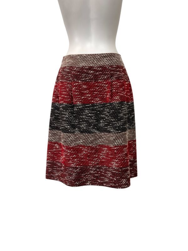 コウジワタナベ KOJI WATANABE スカート 膝丈 ツイード 台形 マルチ 赤 絹 綿 毛 11 L レディース T5Y004 GULLKHAN_COM