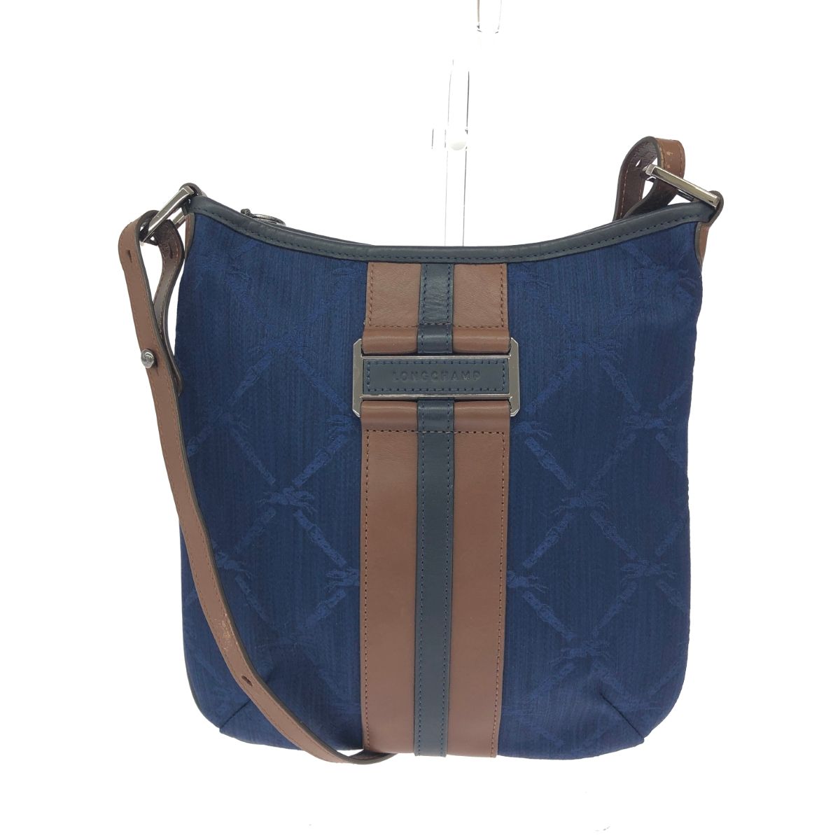 LONGCHAMP ロンシャン ショルダーバッグ キャンバス×レザー/総柄 