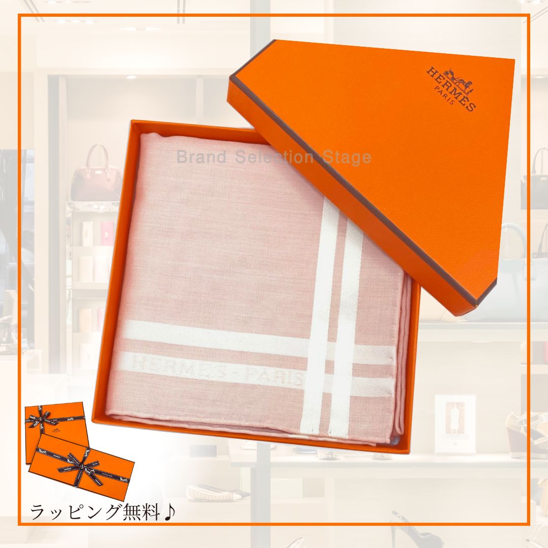 エルメス HERMES ハンカチーフ ハンカチ エルメス パリ ピンク コットン100％ ローズクレール ROSE CLAIR handkerchief レディース ギフト ラッピング H068500G 09