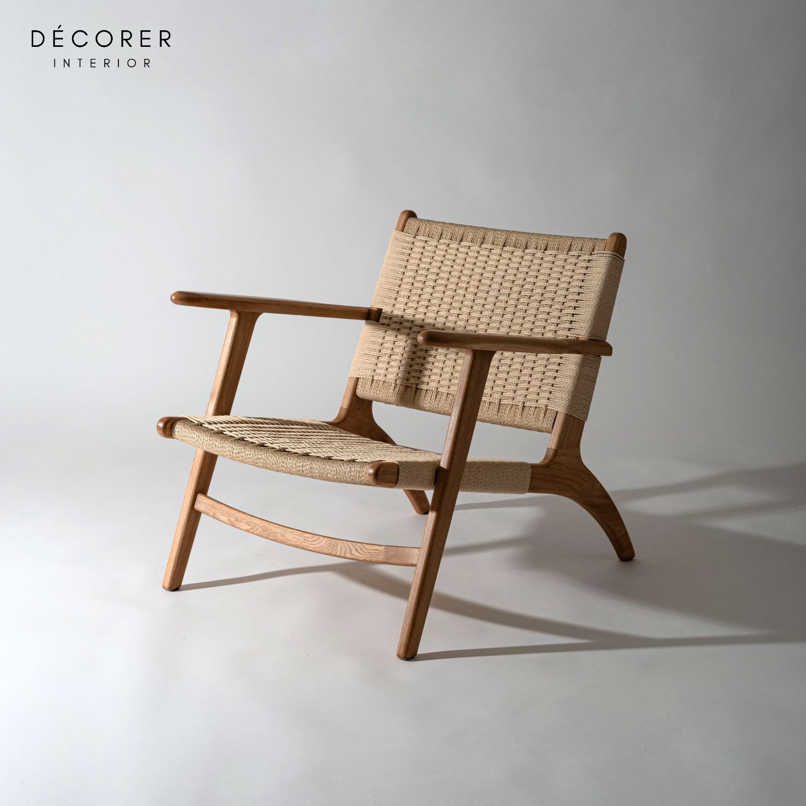 ペーパーコードラウンジチェア 1脚入 2色 オーク 北欧 スタイル 木製 無垢 おしゃれ ジャパンディ ナチュラル モダン 手編み 椅子 デスク リビング オフィス チェア ダイニングチェア 送料込み