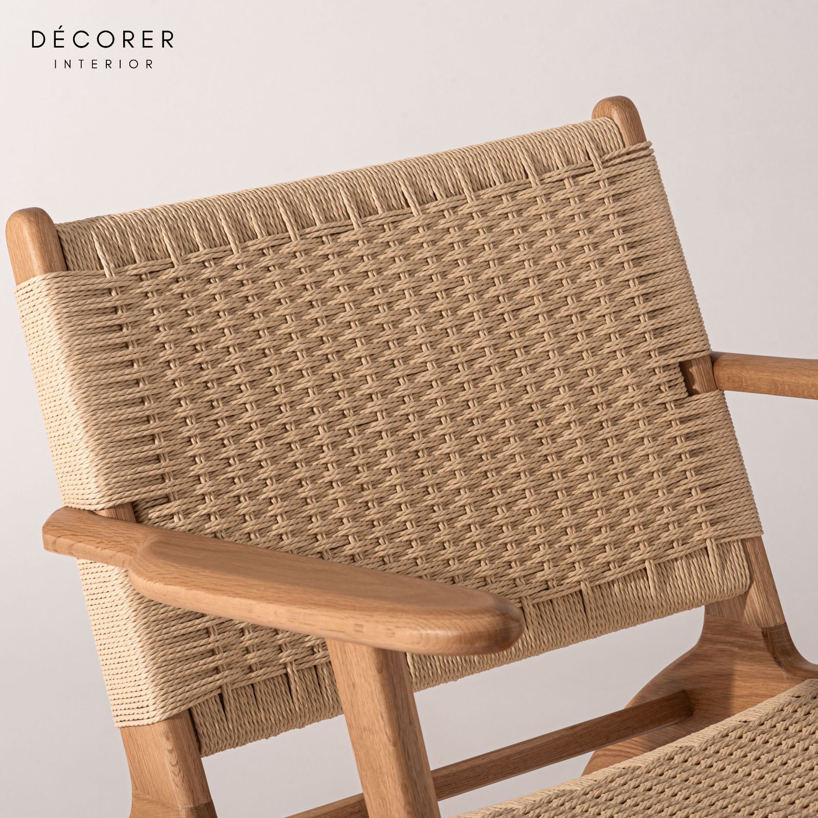 ペーパーコードラウンジチェア 1脚入 2色 オーク 北欧 スタイル 木製 無垢 おしゃれ ジャパンディ ナチュラル モダン 手編み 椅子 デスク リビング オフィス チェア ダイニングチェア み