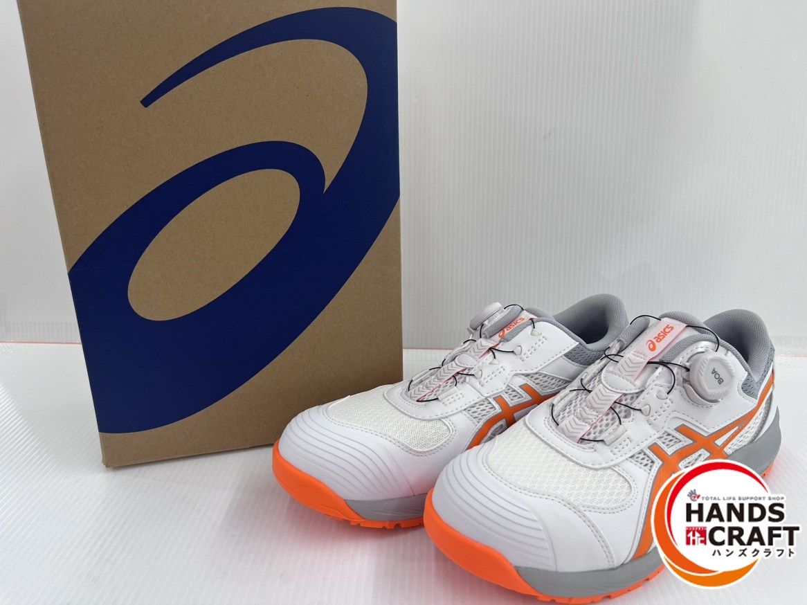 アシックス asics 安全靴 26.5cm WINJOB CP219 BOA ホワイト×ショッキングオレンジ ウィンジョブ 作業靴 ♥品