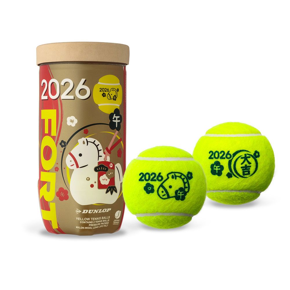 ダンロップ DUNLOP テニステニスボール 干支ボール 2026年 午 FORT フォート 2個入 1箱 30缶 60球 DFF26ETOYL2DOZ 11月下旬発売予定 予約