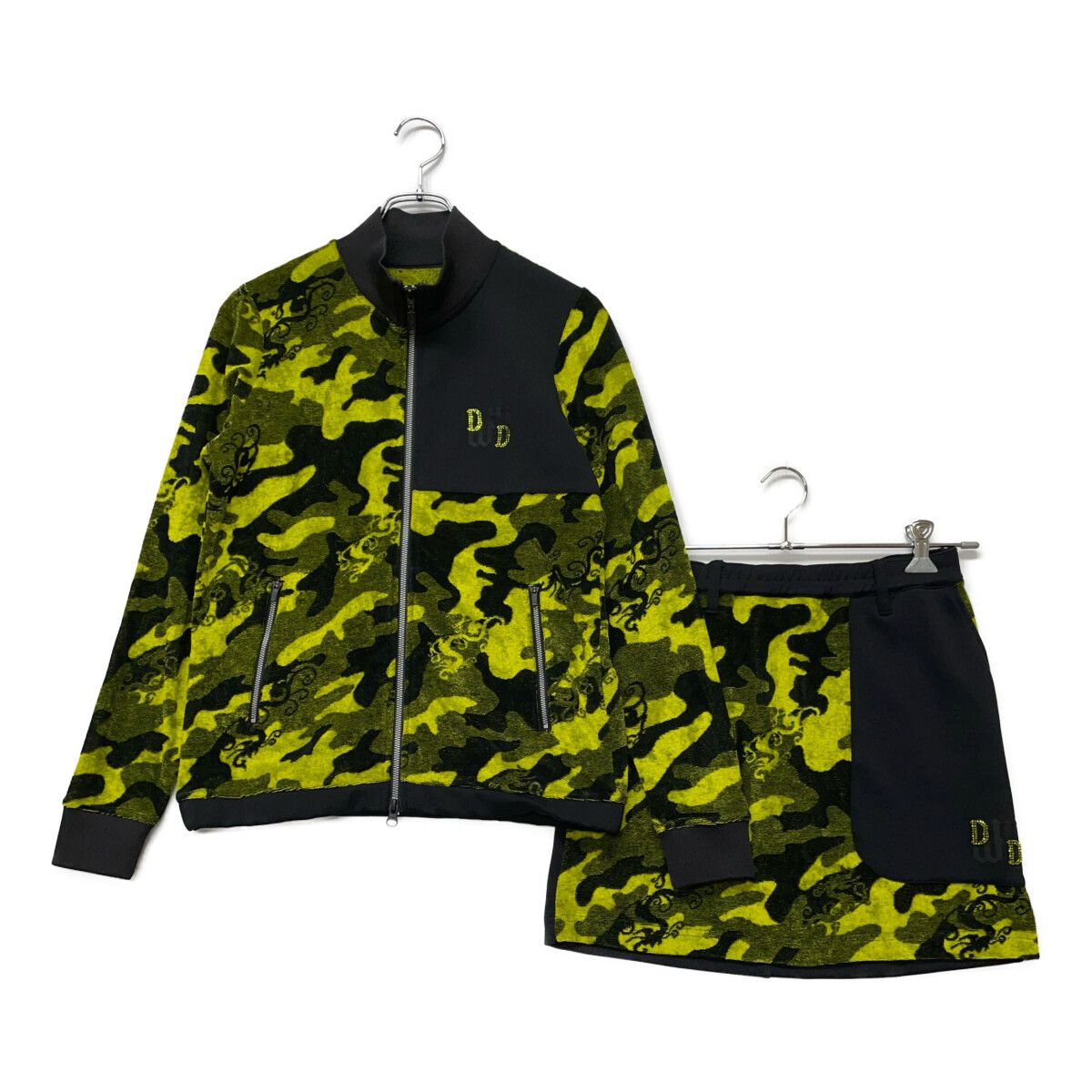 レディース ダンスウィズドラゴン DANCE WITH DRAGON セットアップ 2 M 黄色系 イエロー パイル地 カモフラ