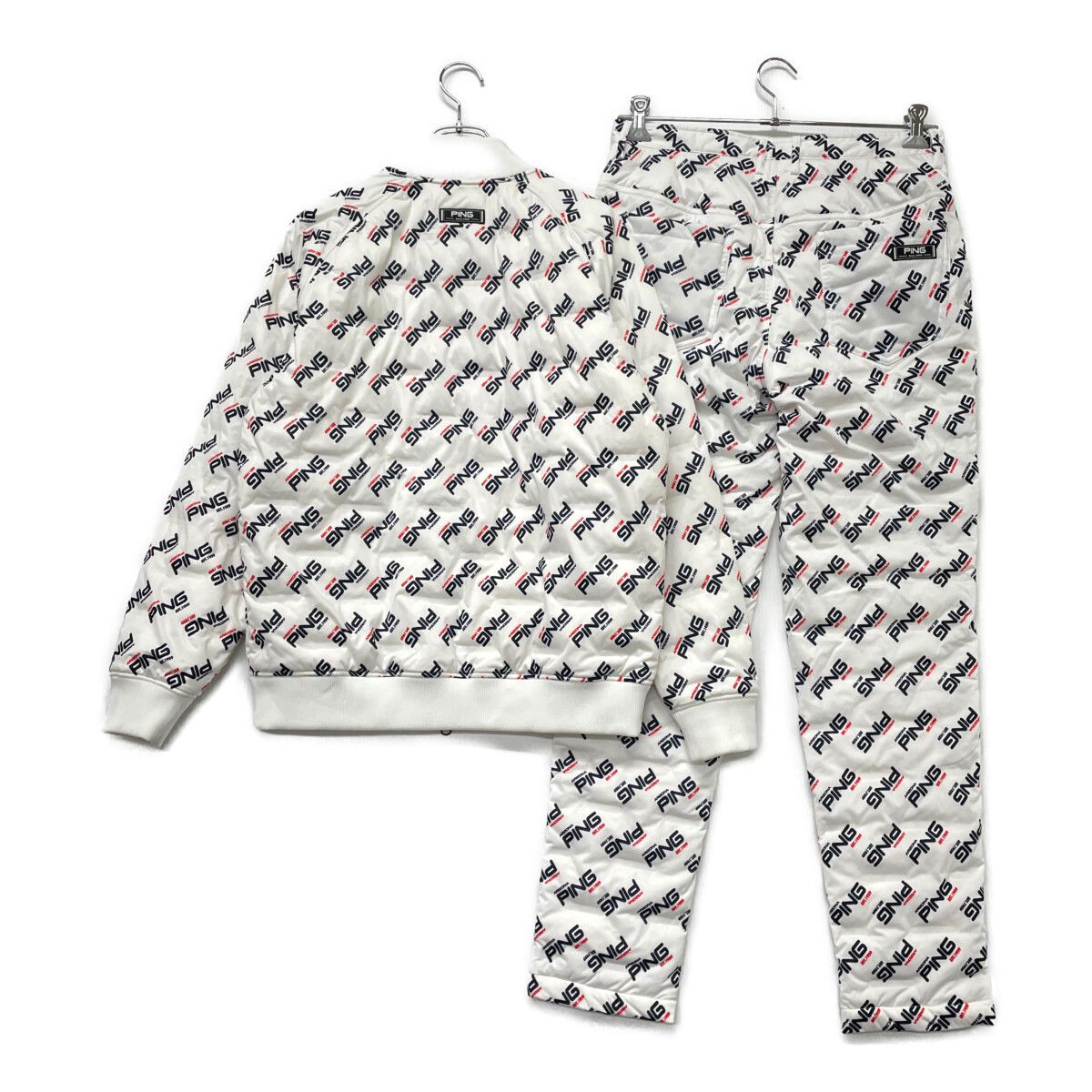 メンズ ピン PING セットアップ M 白 ホワイト 中綿 防寒 2WAYストレッチブルゾン×ロングパンツ