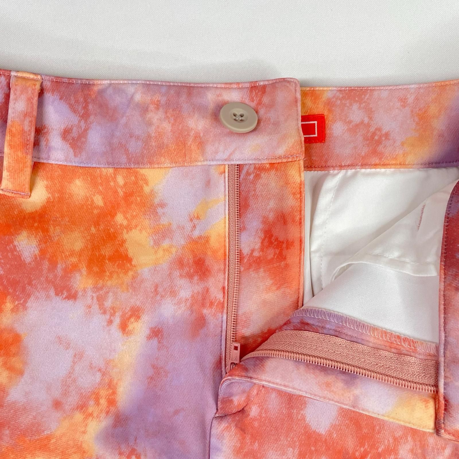 レディース ビームスゴルフ BEAMSGOLF セットアップ S オレンジ系 ダンボールニット タイダイ柄 長袖フーディー×スカート LLC-HASEGAWATOSO_COM