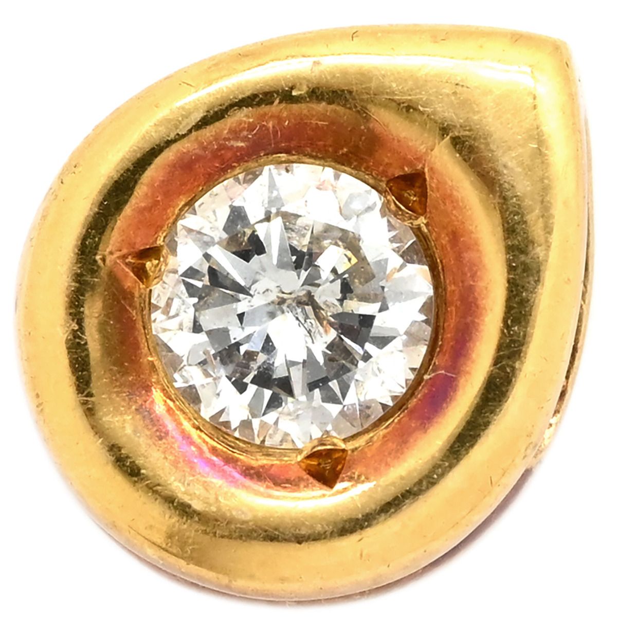 ペンダントトップ K18YG ダイヤモンド イエローゴールド ペンダントヘッド Au750 18K 18金 1P 1石 1粒 ダイヤ 雫型 しずく 涙型 ティアドロップ