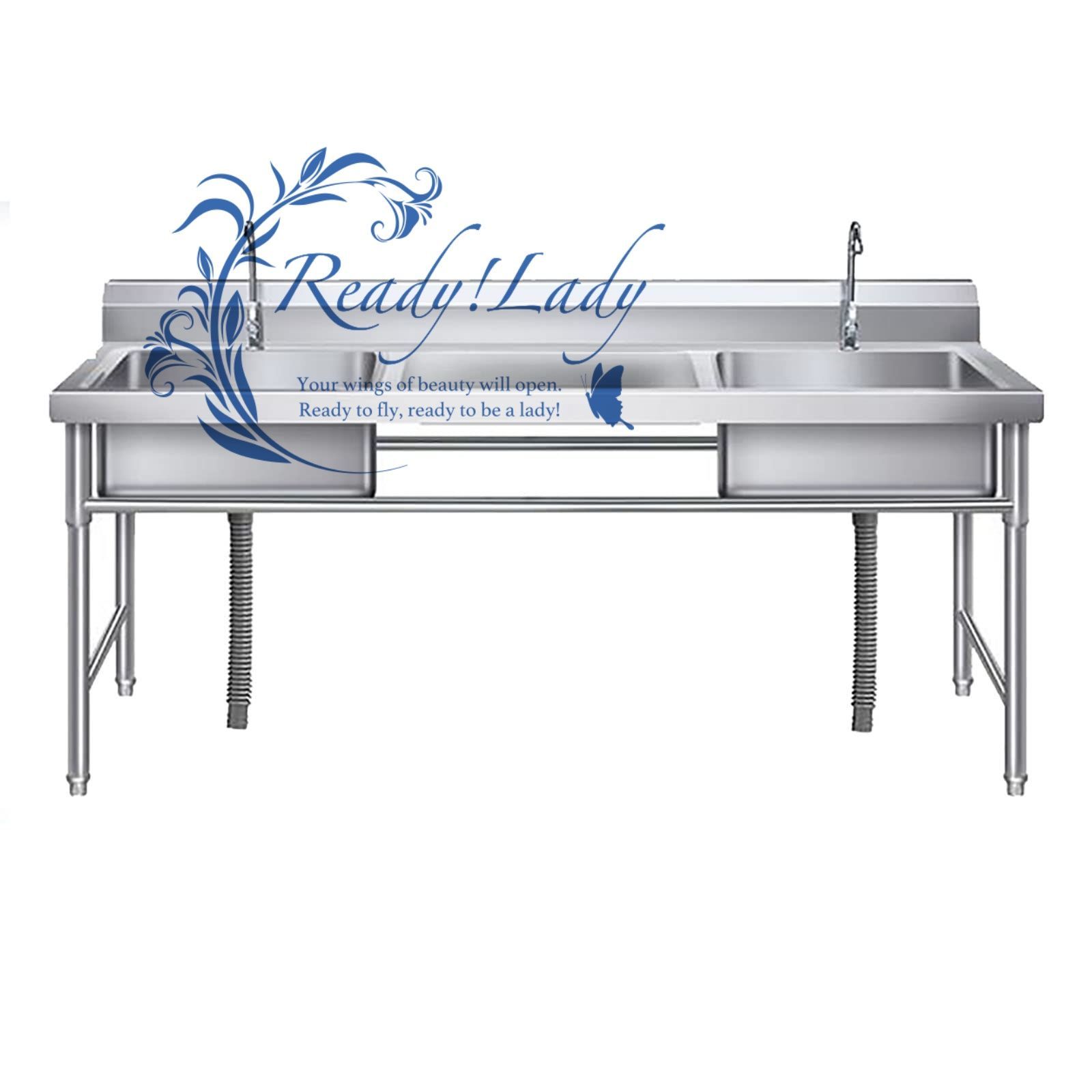 オールステンレス製防錆ガーデンシンク 幅60cm ロングライフ設計 ディープシンク 防水 防滴 回転式 清潔 便利な棚付き アウトドアシンク シンプルシンク 屋外用シンク W175×D60×H80cm シルバー