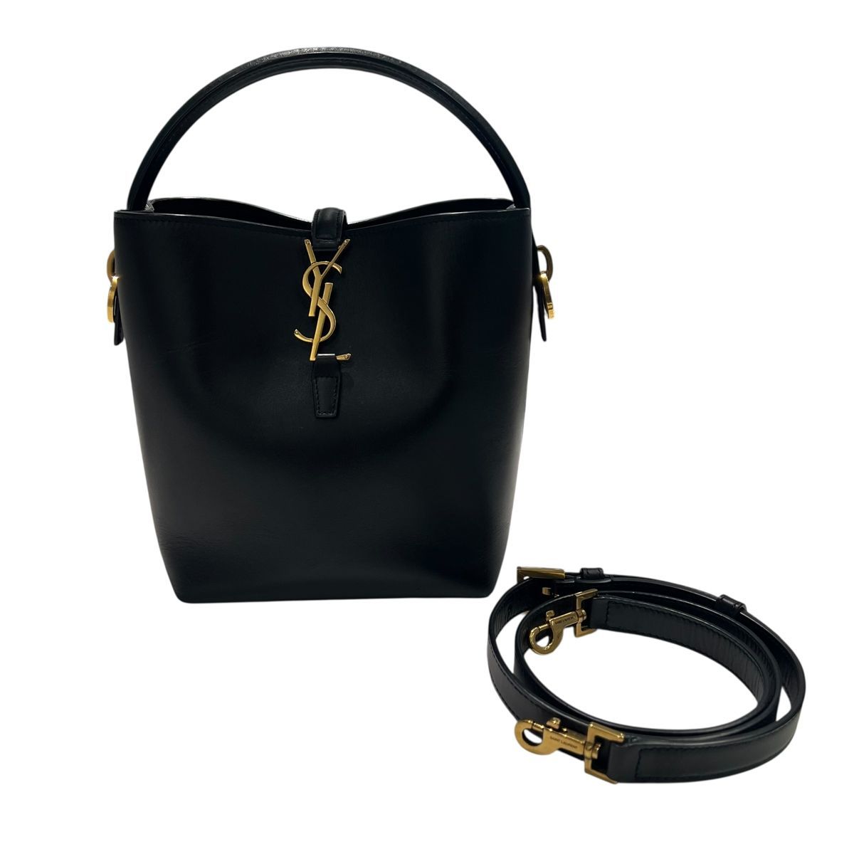 Saint Laurent サンローラン 7490362R20W1000 サンローランパリ LE37 スモール シャイニーレザー 2Wayショルダーバッグ ブラック25005727 SA