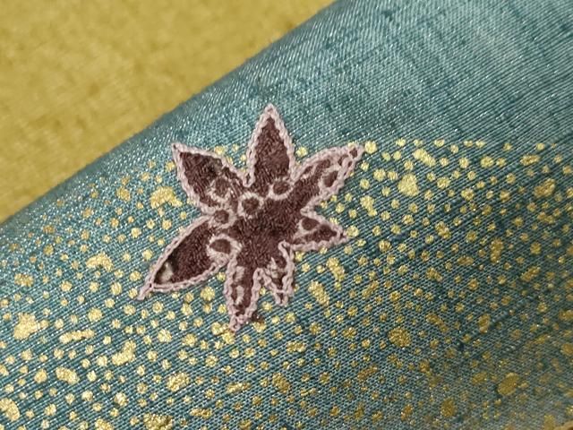 平和屋着物○太鼓柄袋帯 紬地 舞蝶文 銀通し地 正絹 逸品 CAAZ6471dy