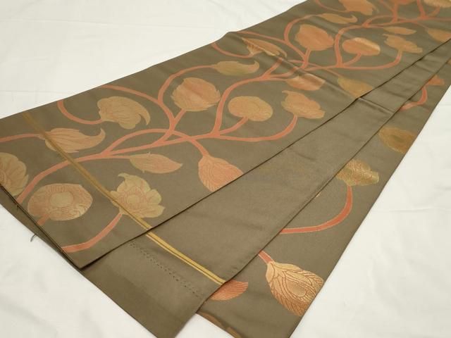 平和屋着物○織物一筋名門 織悦 全通柄 本袋帯 更紗文 金糸 正絹 逸品