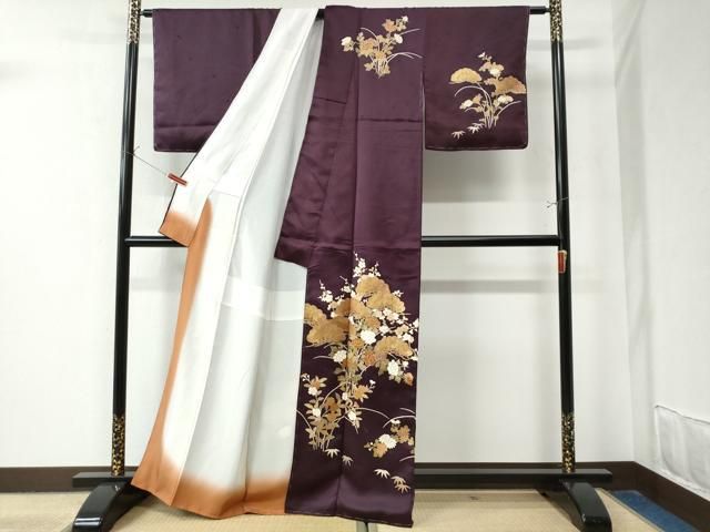 平和屋着物 訪問着 駒刺繍 松竹梅花文 金彩 正絹 CAAZ2980yc